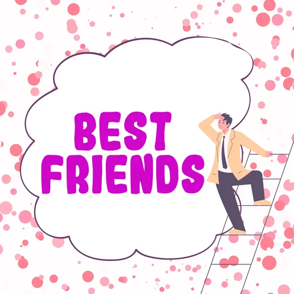 Text Bildtext Presenterar Bästa Vänner Affärsidé Person Värdesätter Framför Andra — Stockfoto