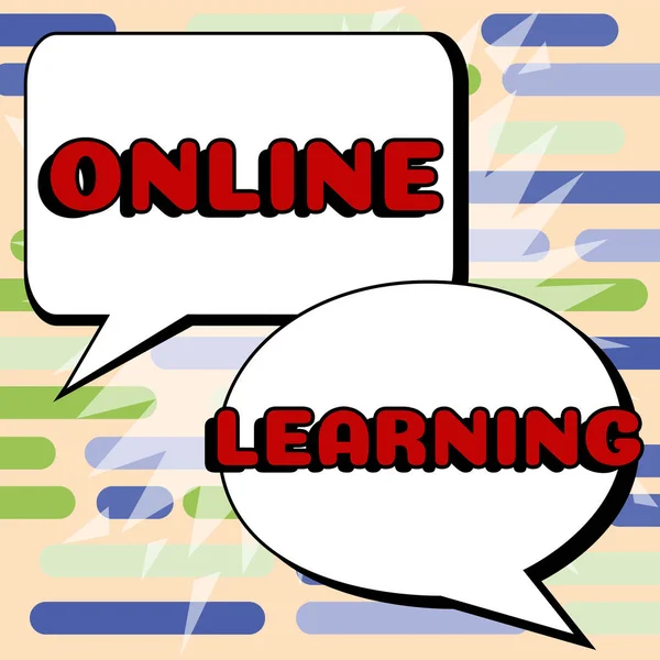 Handskrift Text Online Learning Word Larning Med Hjälp Internet Och — Stockfoto