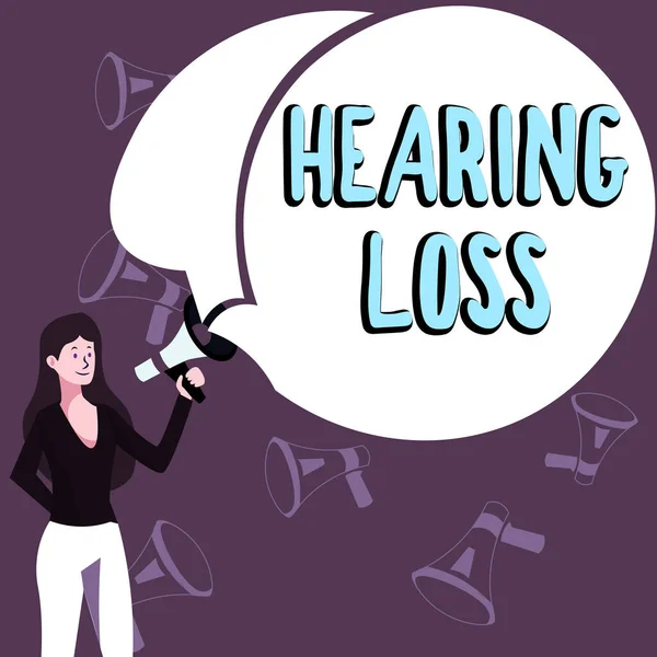 Handwriting Text Hearing Loss Business Approach Partial Total Inability Listen — Stock Photo, Image