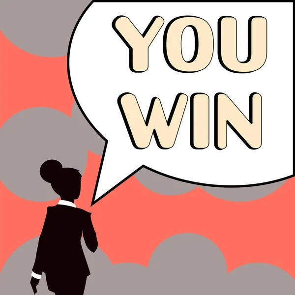 Yazısı Levhası Sen Kazandın Internet Konsepti Okul Yarışında Yarışmada Birinci — Stok fotoğraf