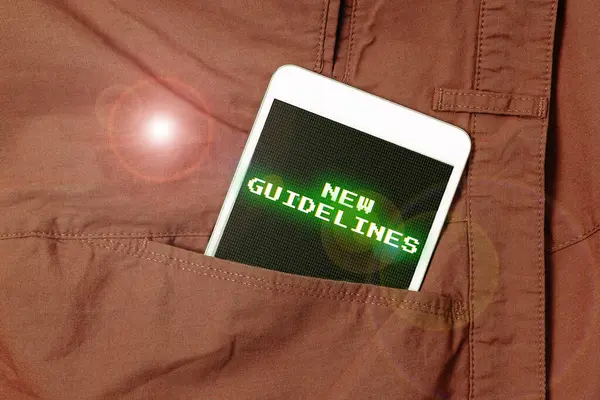 Sign Displaying New Guidelines Business Approach New List Goals Achieved — 스톡 사진