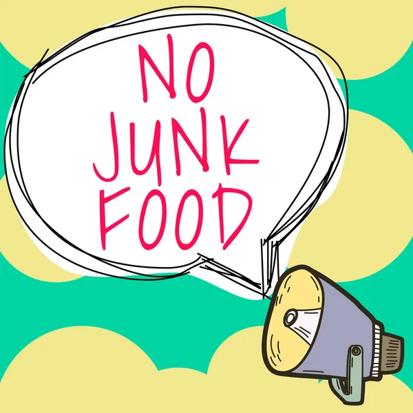 Sign Displaying Junk Food Business Showcase Stop Eating Unhealthy Things — Foto de Stock
