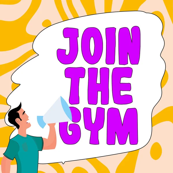 Text Showing Inspiration Join Gym Business Showcase Motivation Start Working — Stok fotoğraf