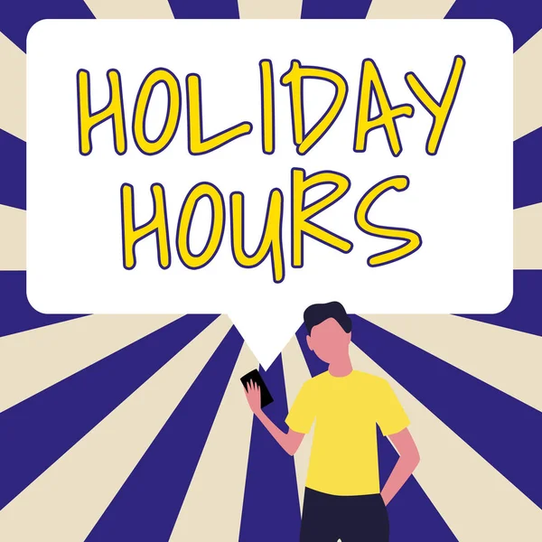 Writing Displaying Text Holiday Hours Word Written Bonus Payment Employee — Zdjęcie stockowe