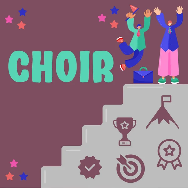Conceptual Display Choir Internet Concept Group Organized Perform Ensemble Singing — Stockfoto