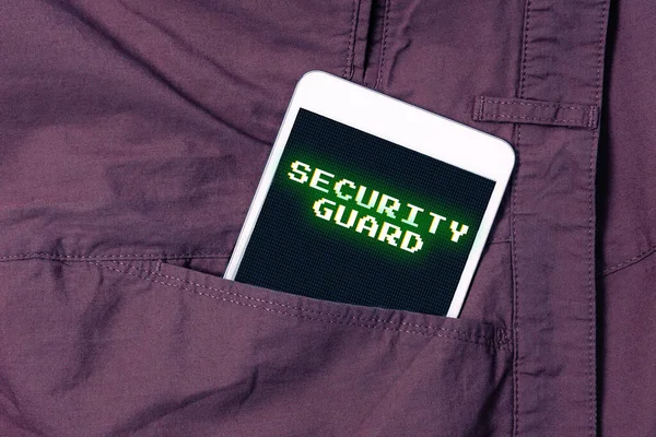 Text Sign Showing Security Guard Word Tools Used Manage Multiple — 스톡 사진