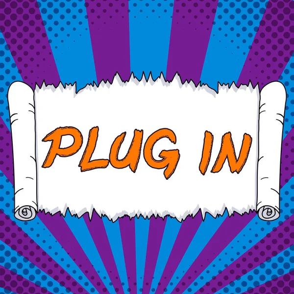Přihlásit Zobrazování Plug Word Pro Uvedení Zařízení Elektrické Energie Pro — Stock fotografie