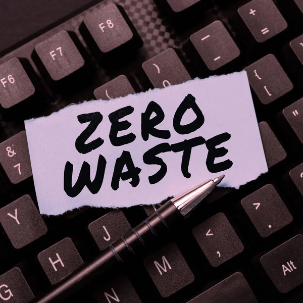 Writing displaying text Zero Waste, Business overview industrial responsibility includes composting, recycling and reuse