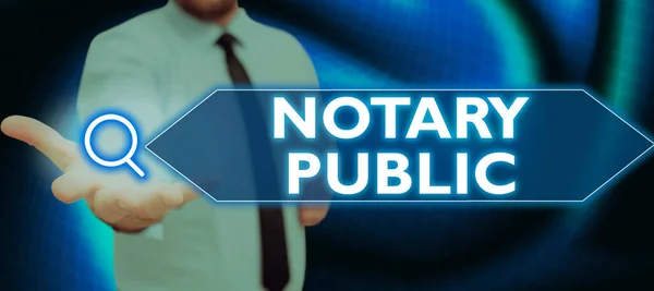 Text Caption Presenting Notary Public Conceptual Photo Legality Documentation Authorization — Stok fotoğraf