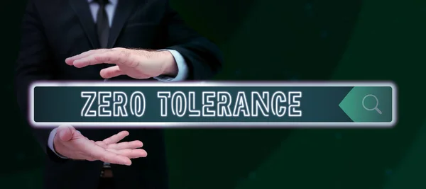 Writing Displaying Text Zero Tolerance Concept Meaning Refusal Accept Antisocial — Foto Stock