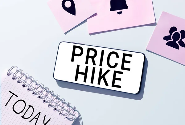 Texto Subtitulado Presentando Price Hike Enfoque Empresarial Suma Valores Que — Foto de Stock
