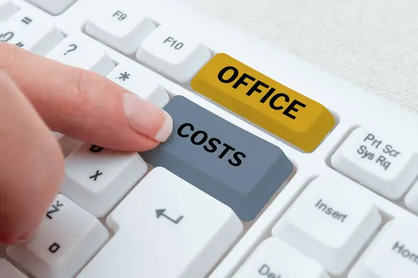 概念図のキャプションオフィス費用 作業室の費用をカバーするために家主に支払われる金額の言葉 — ストック写真