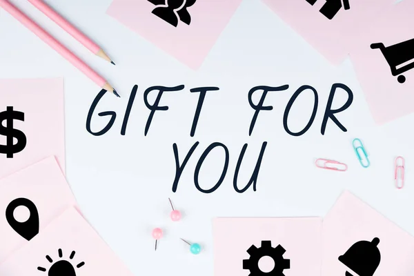 Hand Writing Sign Gift You Internet Concept Receive Present Surprise — Stok fotoğraf
