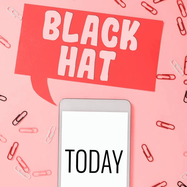 Inspiration Showing Sign Black Hat Concept Meaning Used Reference Bad — Stock fotografie