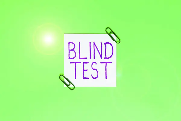 Text Caption Presenting Blind Test Word Social Engagement Person One — Stok fotoğraf