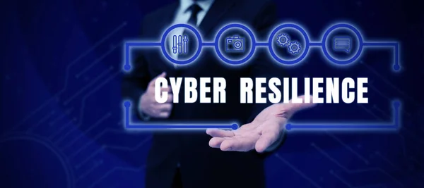 Siber Direnişi Gösteren Metin Işareti Bir Şirketin Siber Saldırıyı Kadar — Stok fotoğraf