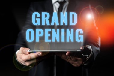 Metin başlığı Büyük Açılış, Kurdele Kesme Yeni İş Günü İlk Resmi Açılış