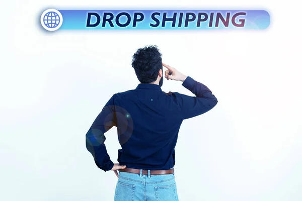 Conceptual Caption Drop Shipping Concepto Negocio Para Enviar Mercancías Fabricante —  Fotos de Stock