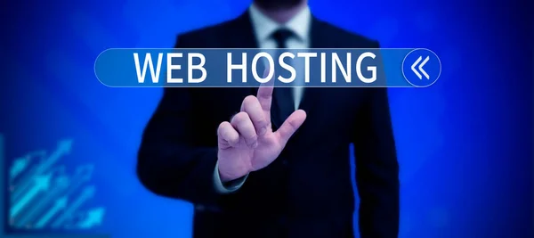 Sign Displaying Web Hosting Business Concept Activity Providing Storage Space — Stockfoto