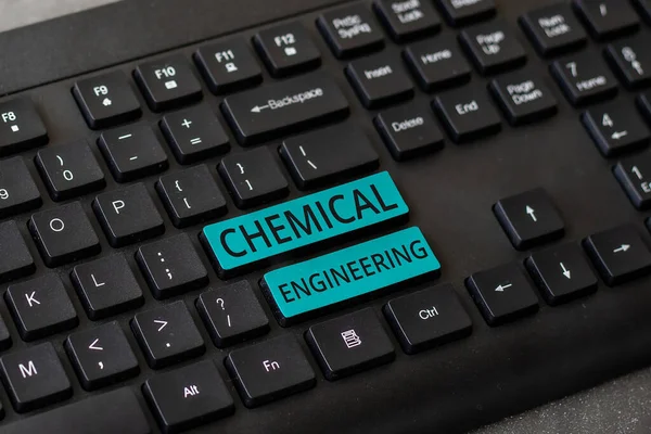 Text sign showing Chemical Engineering, Word Written on developing things dealing with the industrial application of chemistry