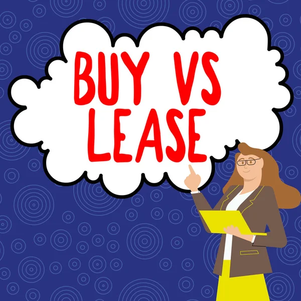 Text Sign Showing Buy Lease Business Concept Own Something Borrow — 스톡 사진