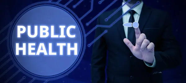 Conceptual Caption Public Health Internet Concept Promoting Healthy Lifestyles Community — Stockfoto