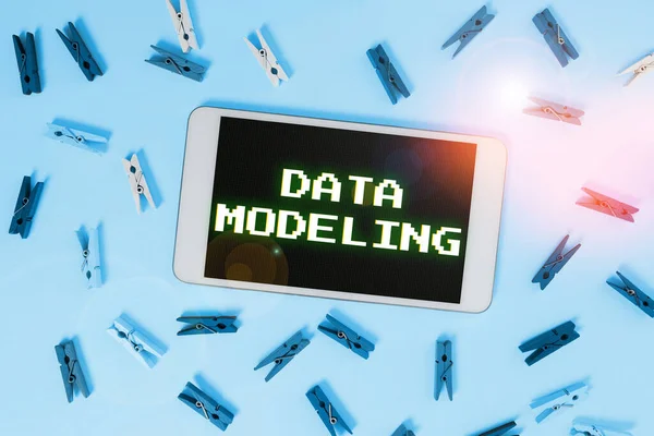Handschrift Text Data Modeling Konzeptioneller Fotoprozess Zur Übertragung Von Daten — Stockfoto