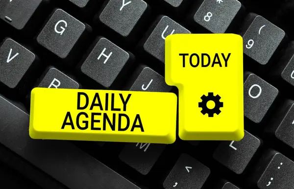 Handwriting Text Daily Agenda Business Idea List Items Discussed Daily — Φωτογραφία Αρχείου