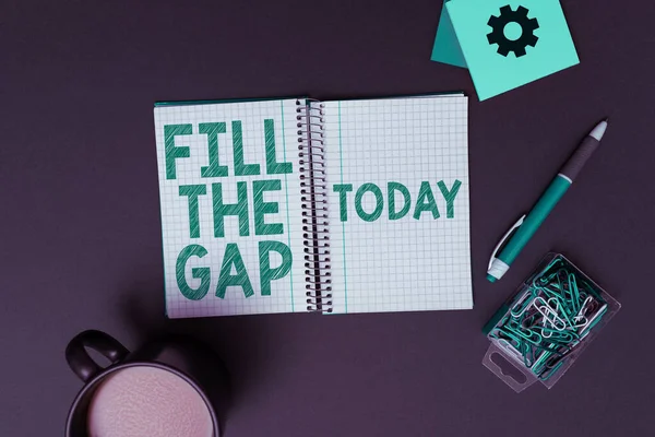 Text Caption Presenting Fill Gap Business Concept Put Missing Part — Fotografia de Stock