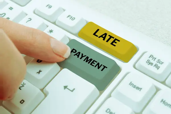 Text Showing Inspiration Late Payment Word Payment Made Lender Due — Stock Photo, Image