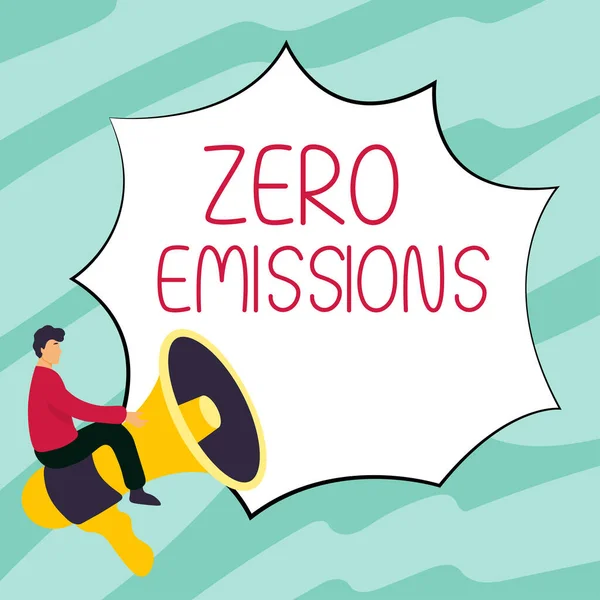Writing Displaying Text Zero Emissions Word Emits Waste Products Pollute — Stok fotoğraf