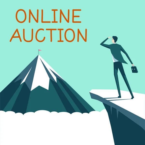 Text Sign Showing Online Auction Word Written Process Buying Selling — Foto de Stock