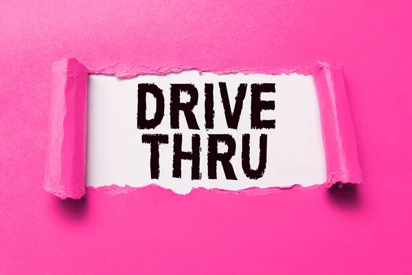Writing displaying text Drive Thru, Business concept place where you can get type of service by driving through it