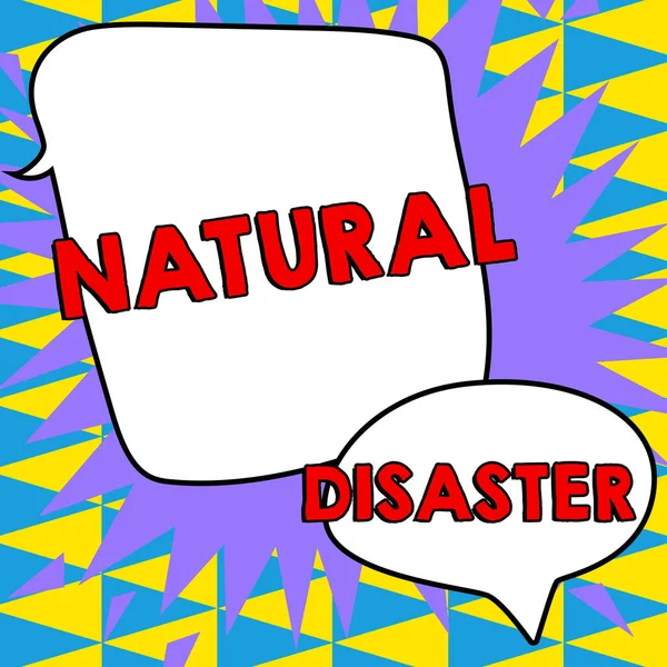 Text Caption Presenting Natural Disaster Business Approach Occurring Course Nature — Fotografia de Stock