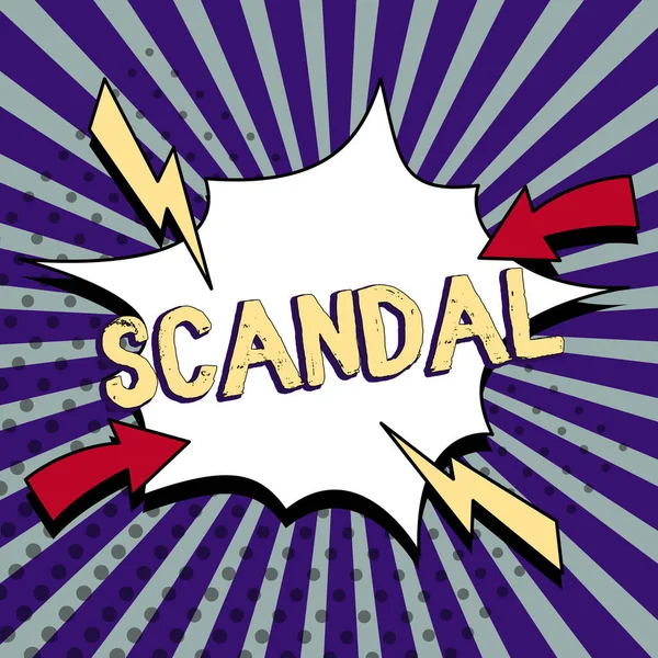 Text Caption Presenting Scandal Business Approach Action Event Regarded Morally — Fotografia de Stock