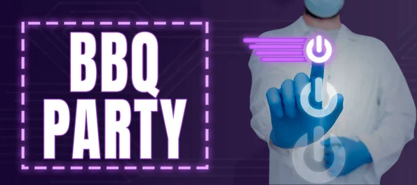 Tekst Pokazujący Inspirację Bbq Party Business Showcase Zwykle Odbywa Się — Zdjęcie stockowe
