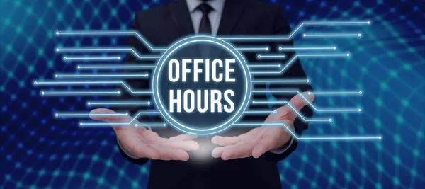 Text Caption Presenting Office Hours Business Overview Hours Which Business — Stock Fotó