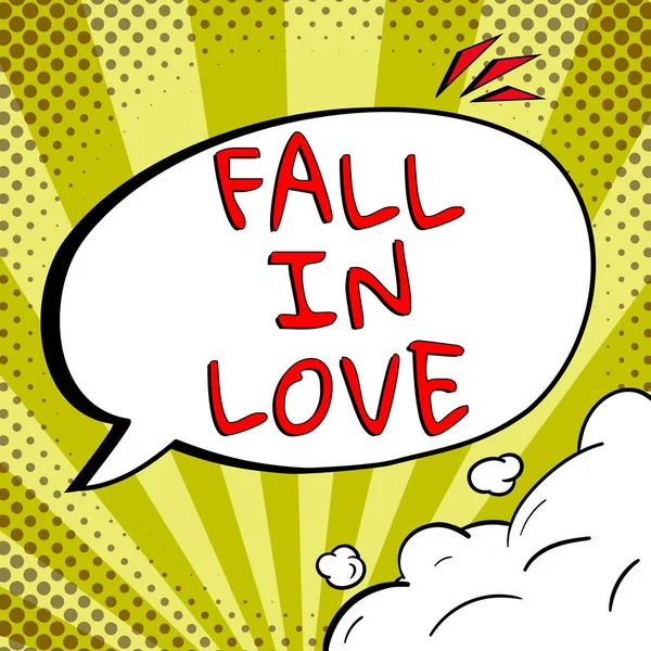 Text Sign Showing Fall Love Business Overview Charmed Captivated Someone — Photo