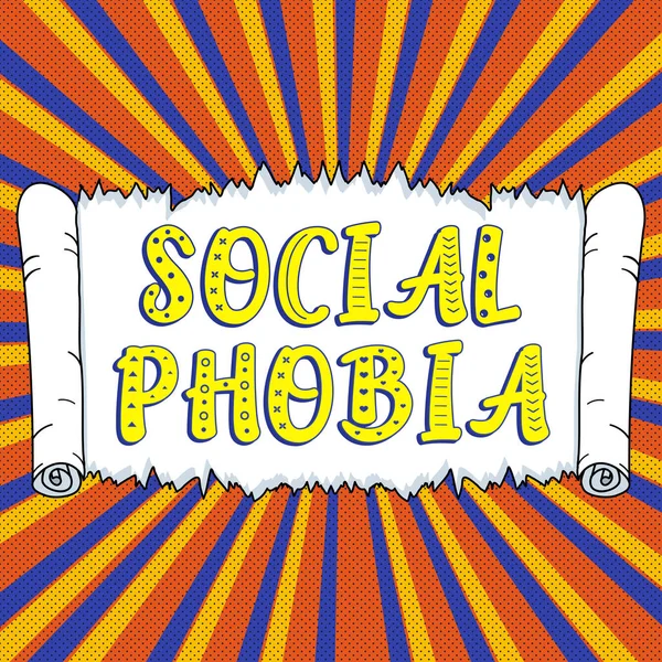 Znak Pisma Ręcznego Fobia Społeczna Przegląd Biznesu Przytłaczający Strach Przed — Zdjęcie stockowe
