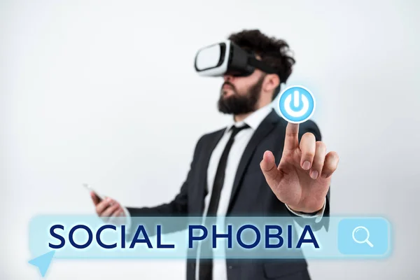 Texto Que Presenta Fobia Social Concepto Que Significa Miedo Abrumador —  Fotos de Stock