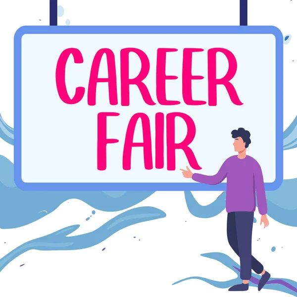 Hand Writing Sign Career Fair Internet Concept Event Which Job — 스톡 사진