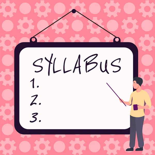 Text Caption Presenting Syllabus Conceptual Photo Summary Outline Discourse Treatise — Fotografia de Stock