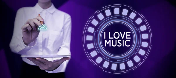 Text Caption Presenting Love Music Business Idea Having Affection Good —  Fotos de Stock