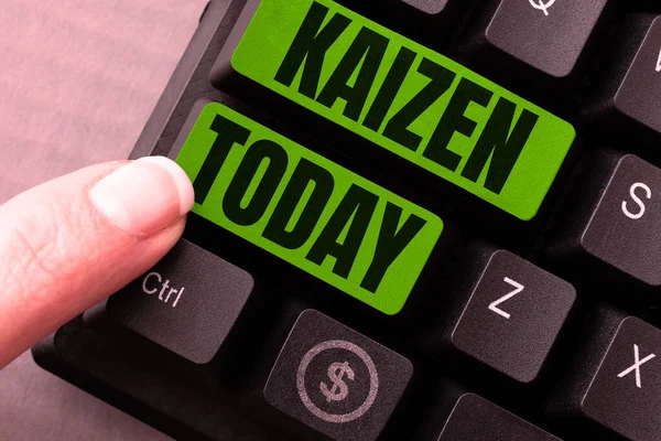 Handwriting Text Kaizen Conceptual Photo Japanese Business Philosophy Improvement Working — Zdjęcie stockowe
