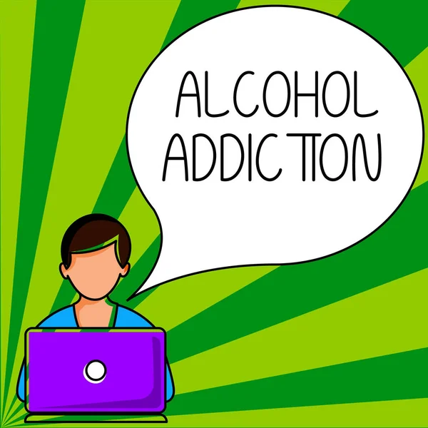 Conceptual Caption Alcohol Addiction Internet Concept Characterized Frequent Excessive Consumption — Stockfoto