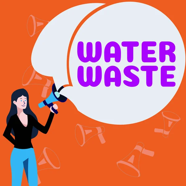 Conceptual display Water Waste, Business idea liquid that has been used as part of an industrial process