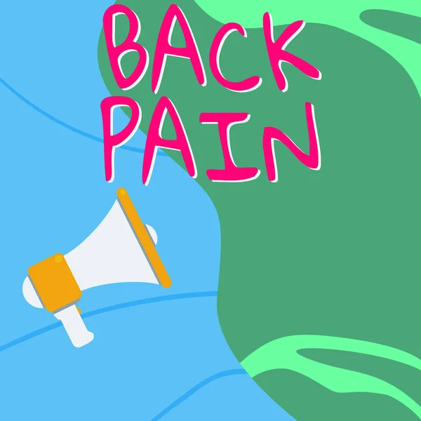Inspiration Showing Sign Back Pain Internet Concept Soreness Bones Felt — 스톡 사진