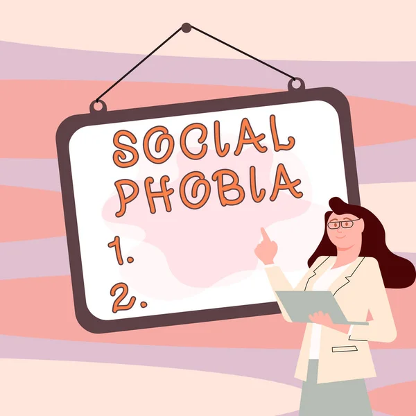 Hand Writing Sign Social Phobia Business Concept Overwhelming Fear Social — Φωτογραφία Αρχείου