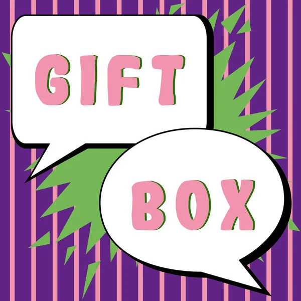 Inspiration Showing Sign Gift Box Business Showcase Small Cointainer Designs — Zdjęcie stockowe
