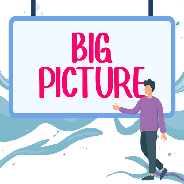 Inspiración Mostrando Signo Big Picture Foto Conceptual Hechos Más Importantes —  Fotos de Stock